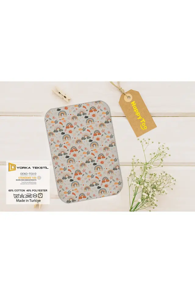 Bebek Alt Açma Minderi Bakım Pedi Örtüsü Gökkuşağı Desen