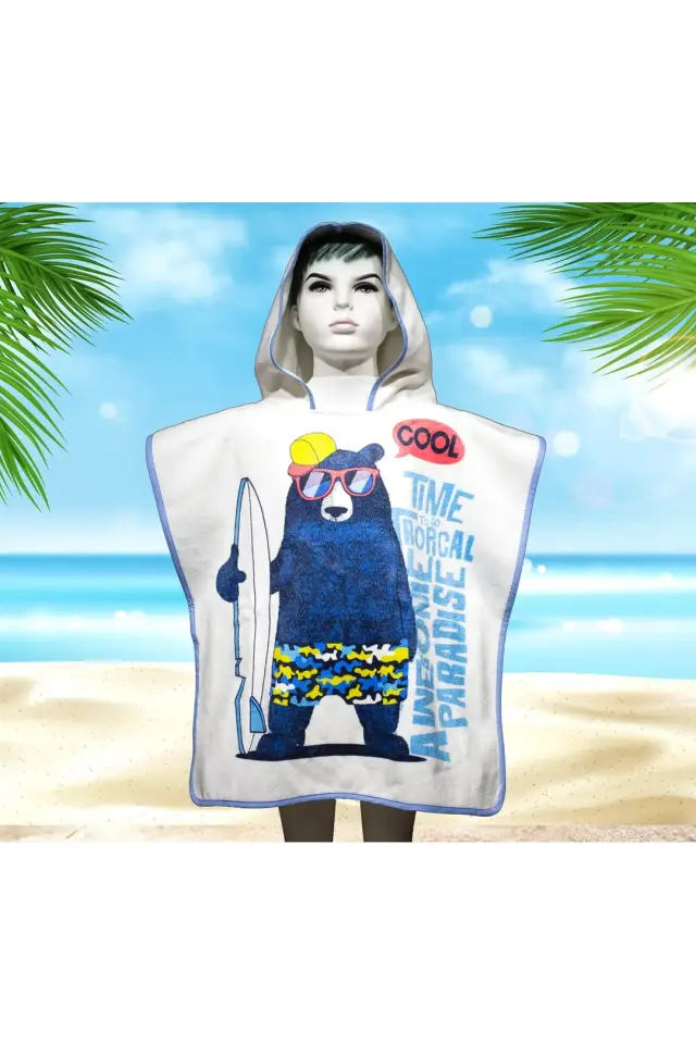 Cool Ayıcık Çocuk Panço Bornoz