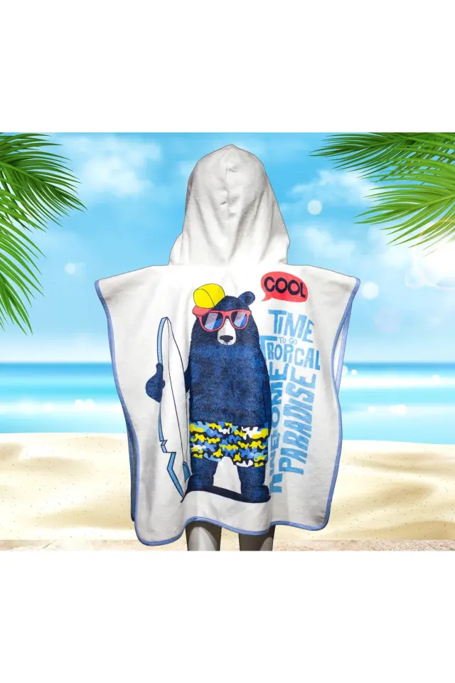 Cool Ayıcık Cocuk Panço Bornoz