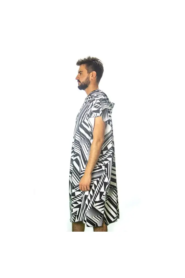 Geometrik Desen Baskılı Su Sporları Pançosu