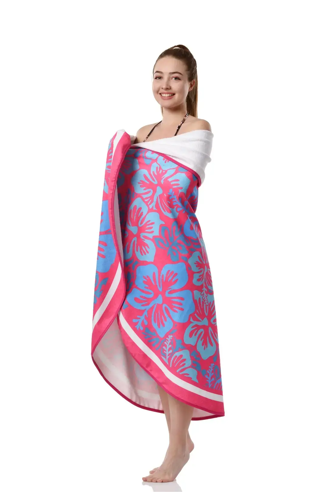 Lila Yuvarlak Plaj Havlusu