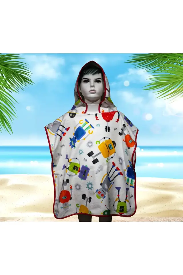 Robot Baskılı Çocuk Pançosu