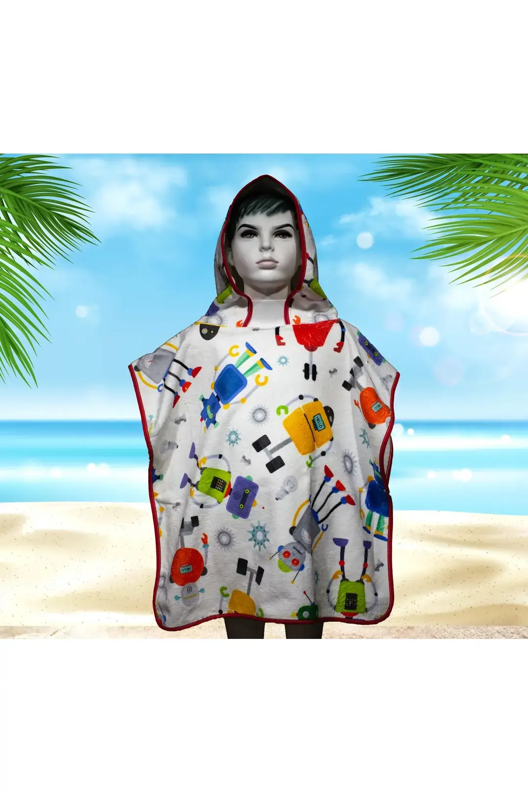 Robot Baskılı Çocuk Pançosu