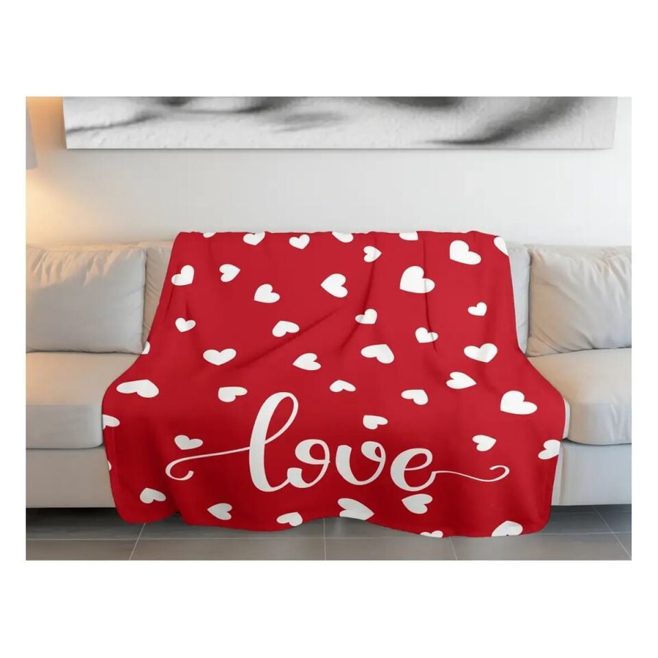 Sevgililer Günü Love Polar Battaniye