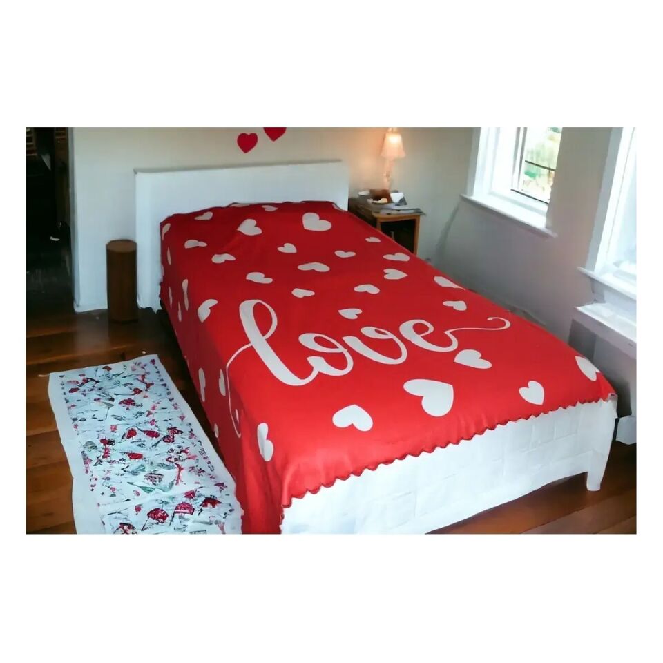 Sevgililer Günü Love Polar Battaniye