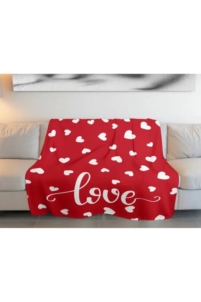 Sevgililer Günü Love Polar Battaniye Çift Kişilik