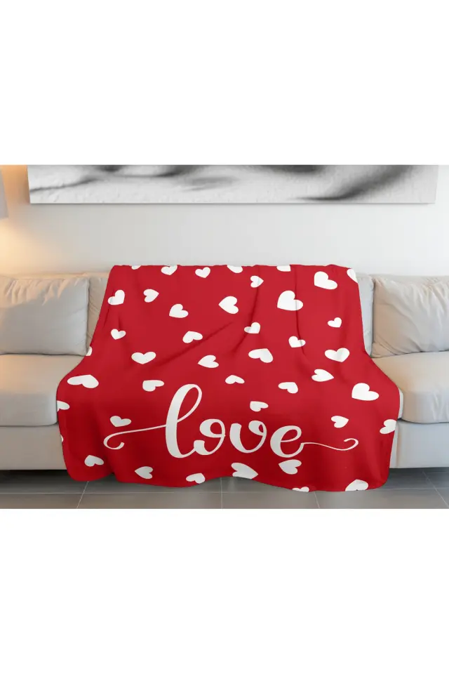 Sevgililer Günü Love Polar Battaniye Çift Kişilik