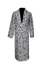 YILBAŞI DESENLİ BASKILI BORNOZ BEYAZ