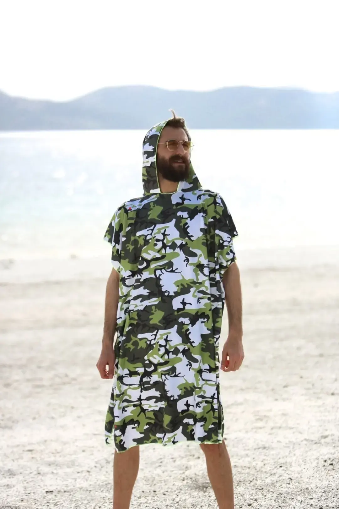 Yeşil Desen Baskılı Su Sporları Pançosu