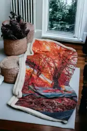 Yılbaşı Serisi Sonbahar Desenli Tv Battaniyesi