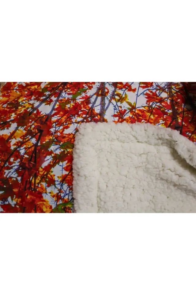 Yılbaşı Serisi Sonbahar Desenli Tv Battaniyesi