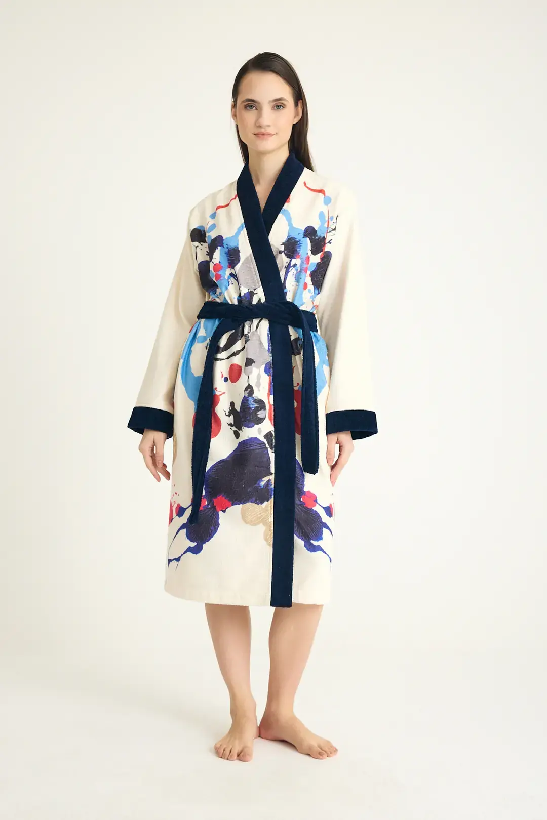 Desenli Baskılı Bornoz