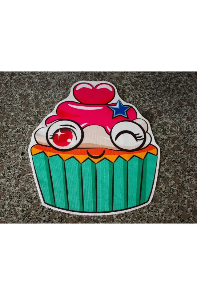 3'lü Cupcake Tasarımlı Mikrofiber Mutfak Havlusu, Temizlik Bezi, Bulaşık Matı, El Havlusu çok renkli