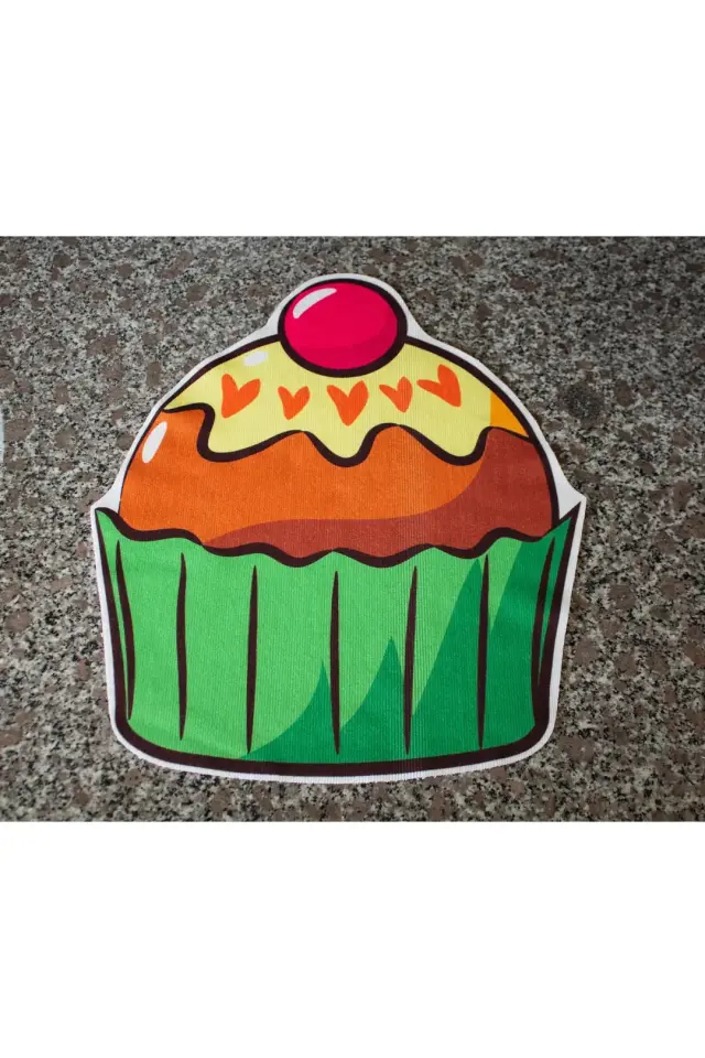 3'lü Cupcake Tasarımlı Mikrofiber Mutfak Havlusu, Temizlik Bezi, Bulaşık Matı, El Havlusu çok renkli