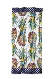 Ananas Desenli Plaj Havlusu beyaz - 70 x 140