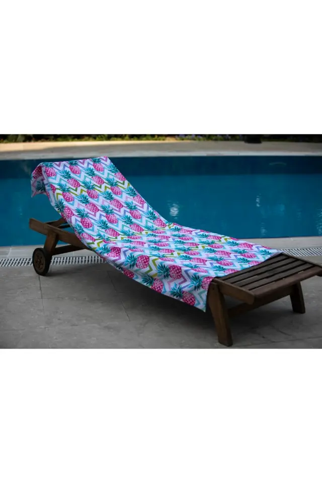 Pembe Ananas Desenli Plaj Havlusu açikpembe - 70 x 140