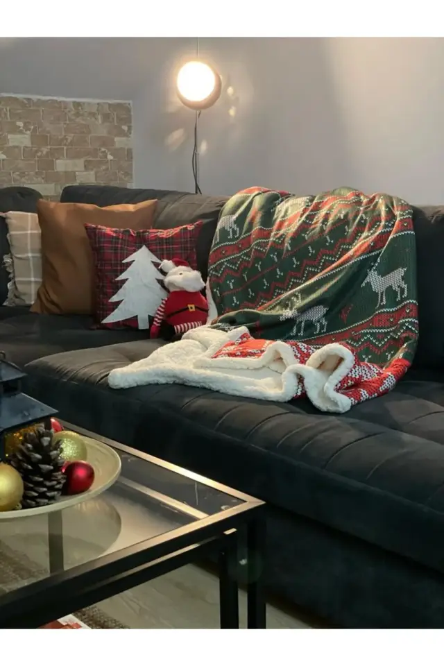 Yılbaşı Desenli Tv Battaniyesi 100x150 - 100 x 180