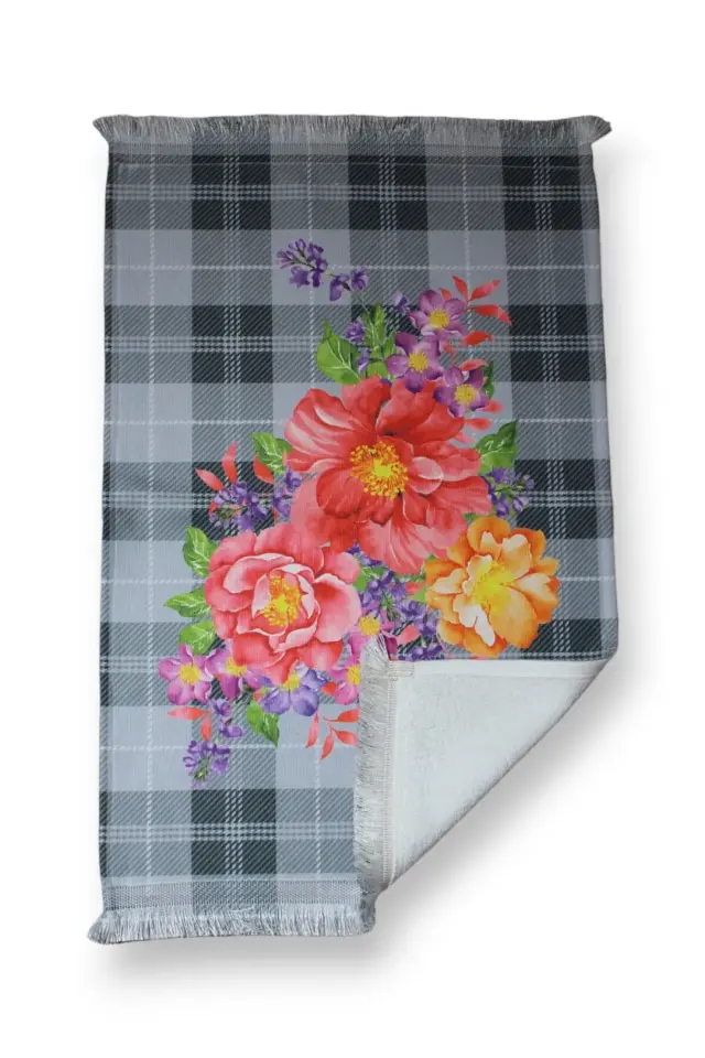 Saçaklı Baskılı Su Emici Yumuşak El ve Yüz Havlu Seti 40x60 cm 4'lü Set