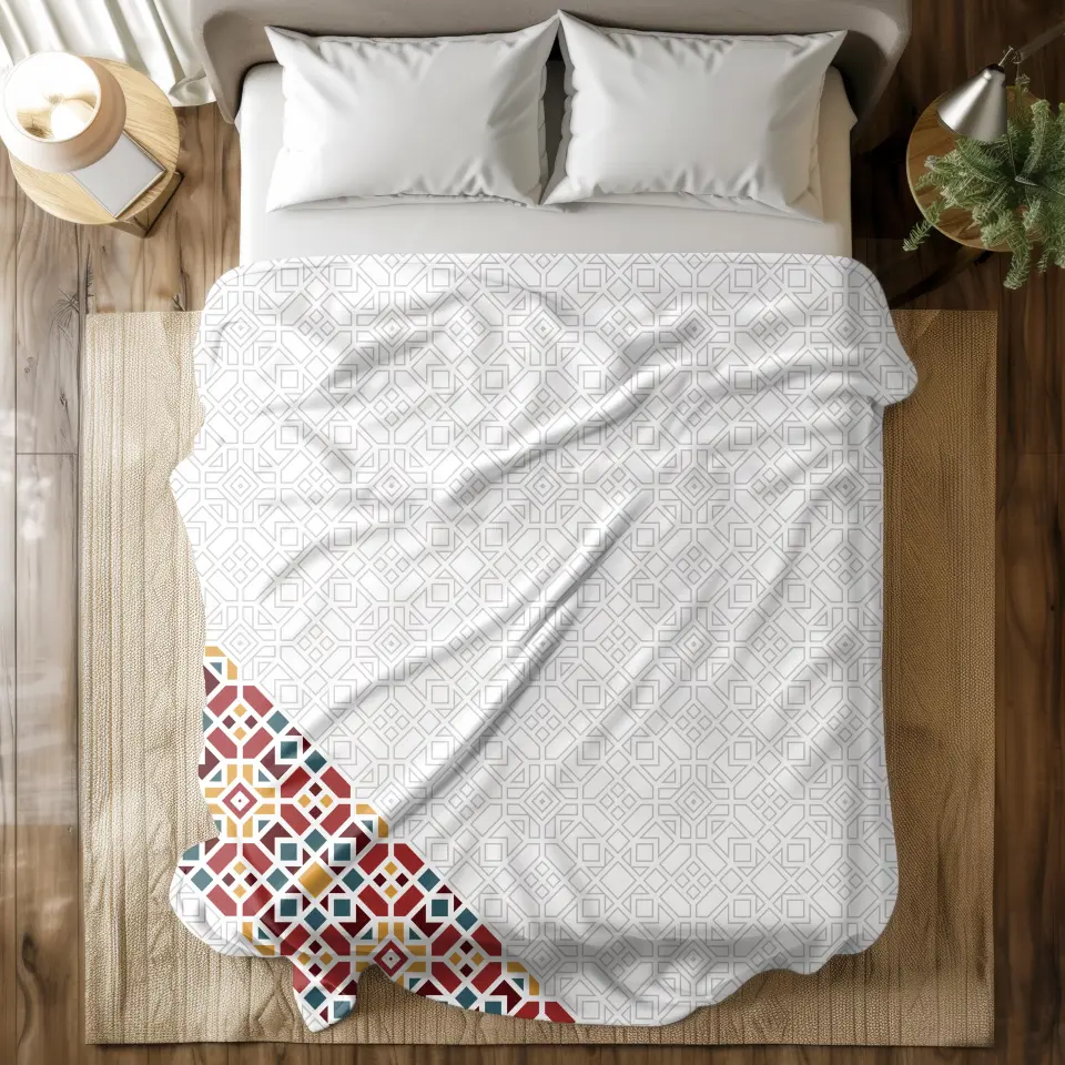 Desenli Polar Tv Battaniyesi Çift Kişilik 150 x 180 - Geometrik