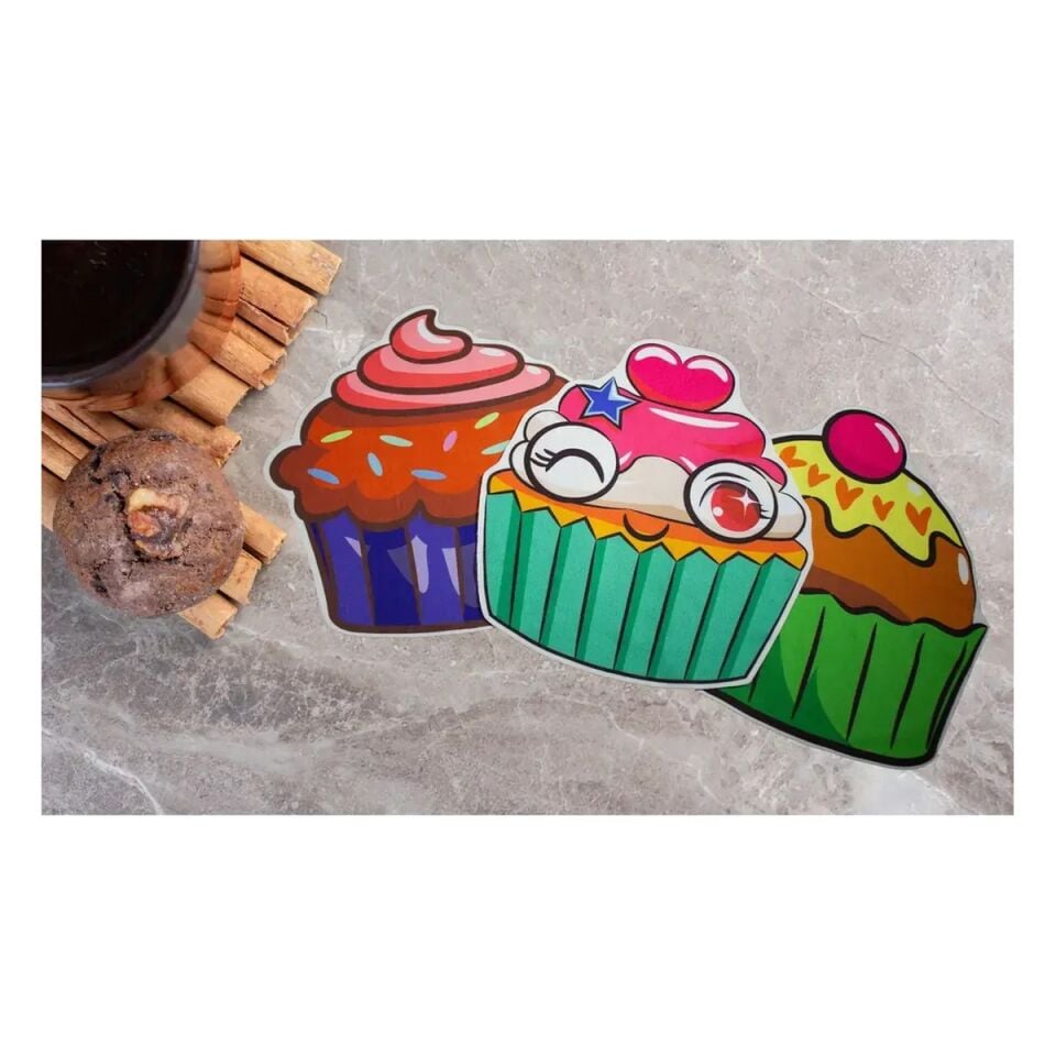 3’lü Cupcake Desenli Mikrofiber Mutfak Havlusu