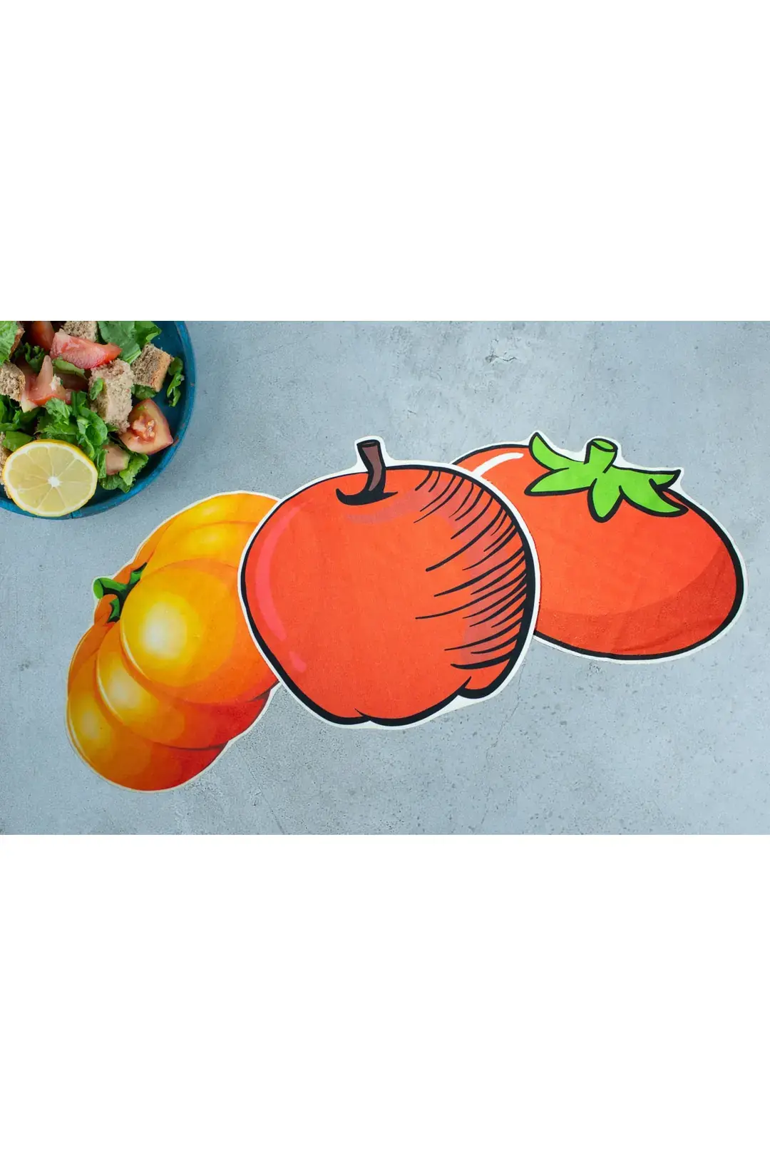 3'lü Meyve-sebze Tasarımlı Mikrofiber Mutfak Havlusu, Temizlik Bezi, Bulaşık Matı, El Havlusu