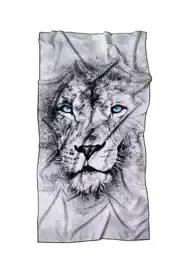 Beyaz Kaplan Desenli Spor Havlusu