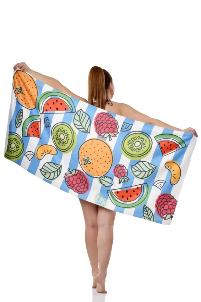 Meyve Desenli Plaj Havlusu