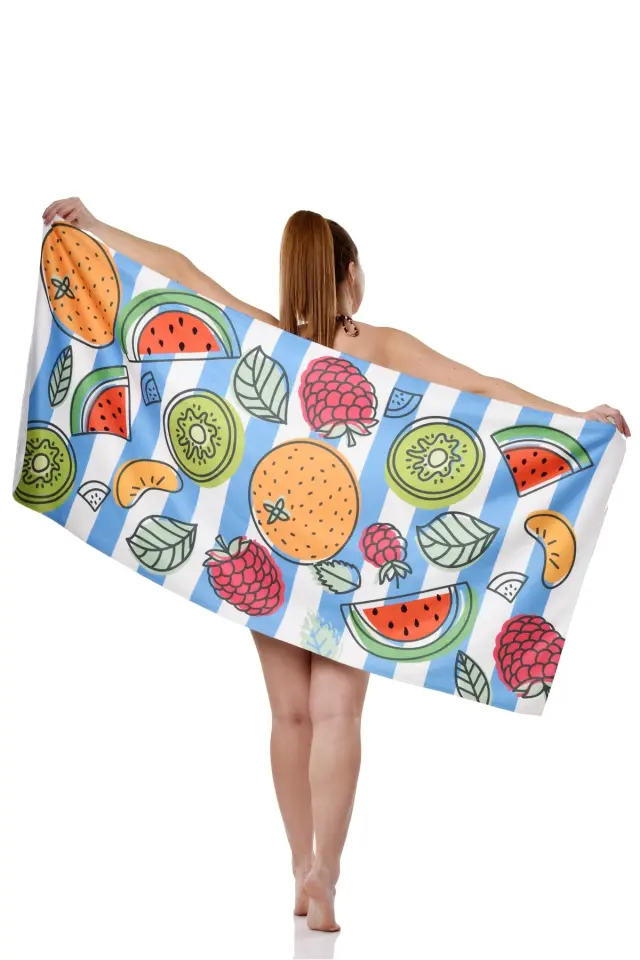 Meyve Desenli Plaj Havlusu