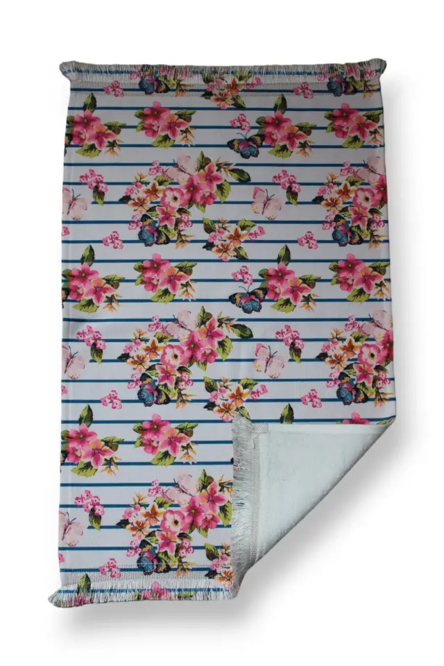 Saçaklı Baskılı Su Emici Yumuşak El ve Yüz Havlu Seti 40x60 cm